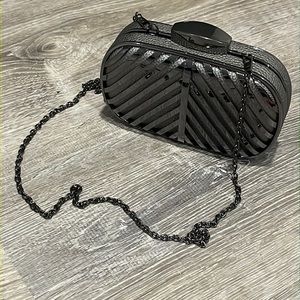 Miztique Mirror Rounded Box Evening Bag Clutch & Chain Strap